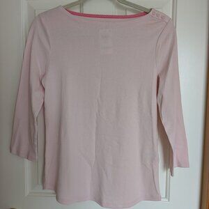 NWT Charter Club Pink 3/4 Sleeve Pima Cotton Boat Neck Top